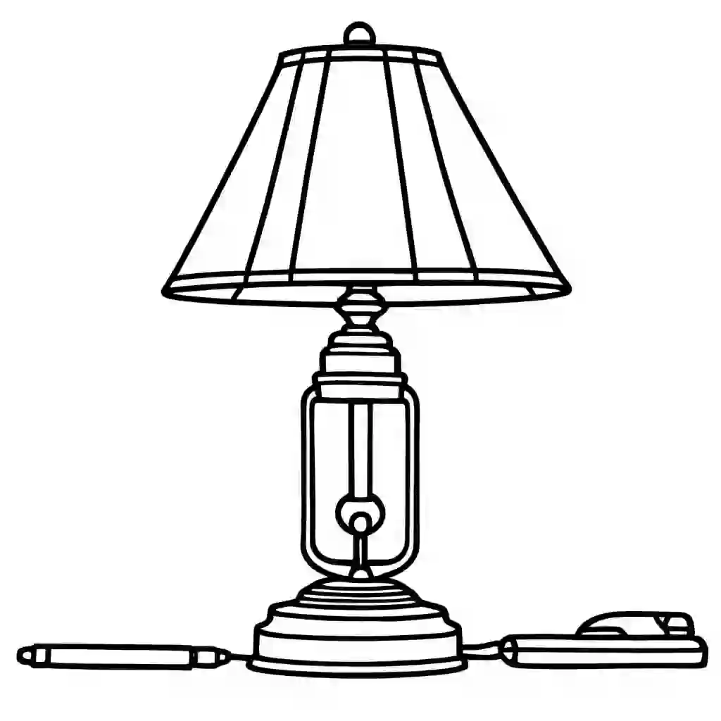 Lamp coloring pages